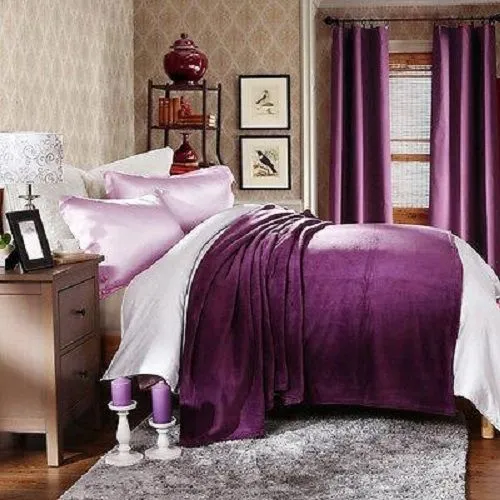 Solid Colors Plush Mink Fleece Bed Sofa Throw Blanket