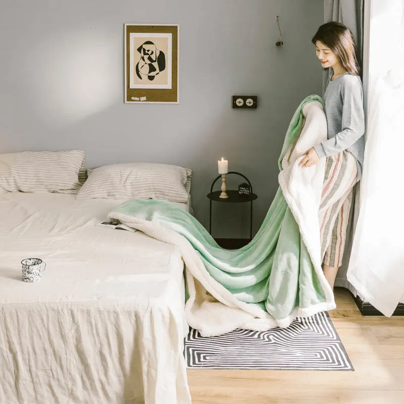 Solid Comfortable Faux Fur Plush Throw Blanket and Bedding Duvet Cover with Good Price