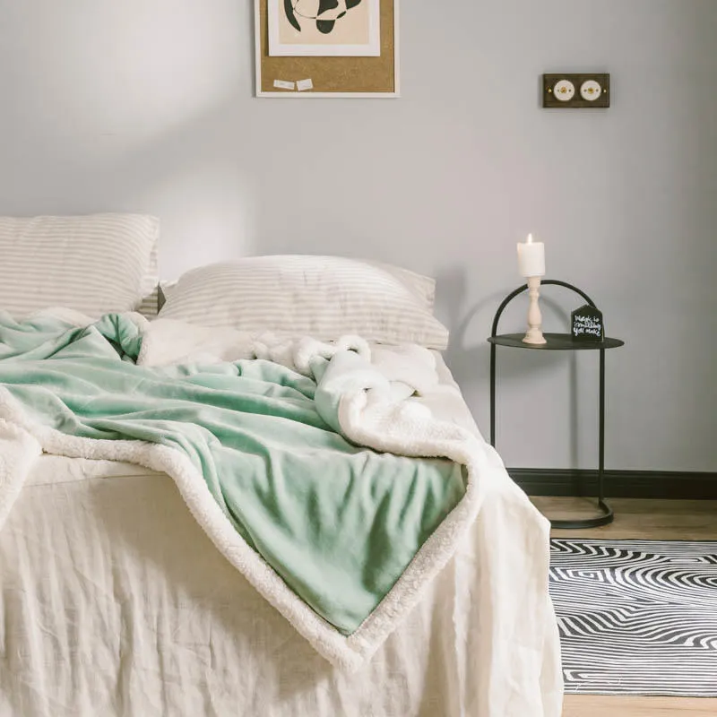 Solid Comfortable Faux Fur Plush Throw Blanket and Bedding Duvet Cover with Good Price