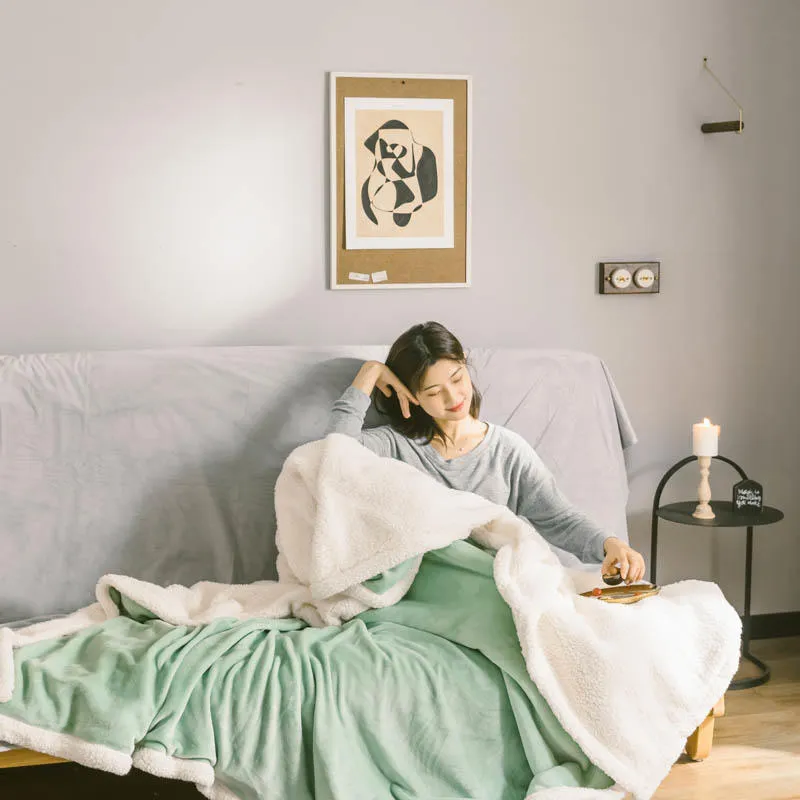 Solid Comfortable Faux Fur Plush Throw Blanket and Bedding Duvet Cover with Good Price