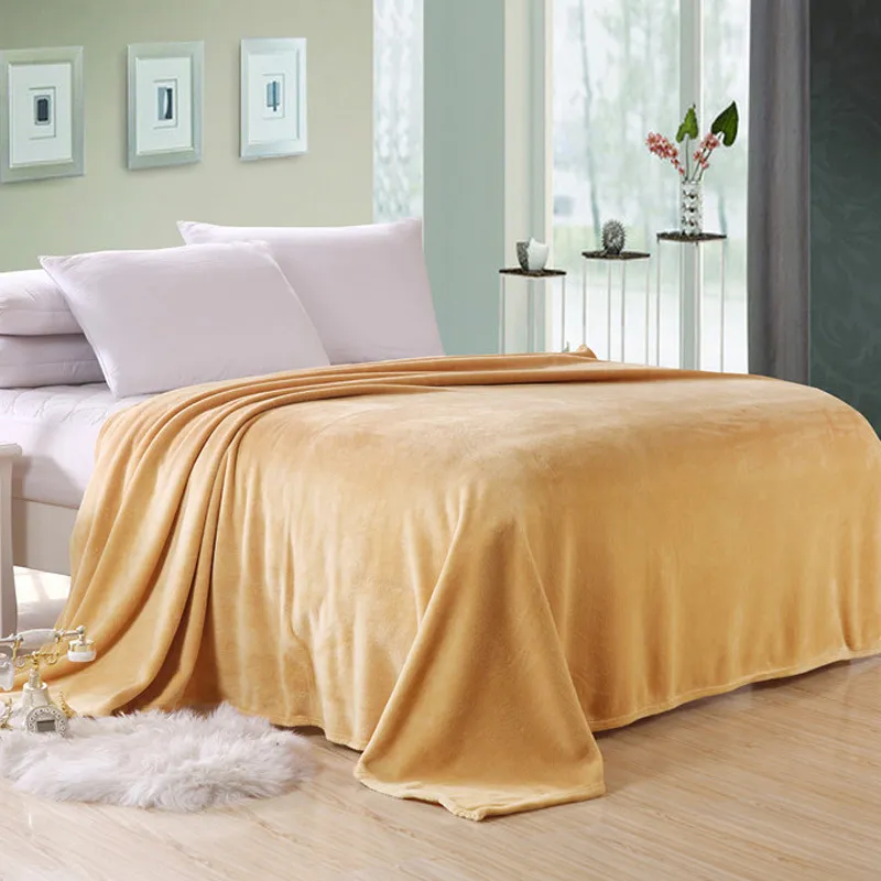 Super Soft Coral Fleece Blanket Solid Color Flannel Blanket