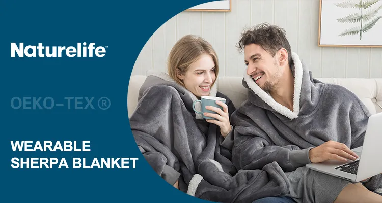 Ultimate Warming Comfy Winter Woolen Receiving Grey Adult Oversized Wearable Hooded Sweatshirt Hoodie Blanket