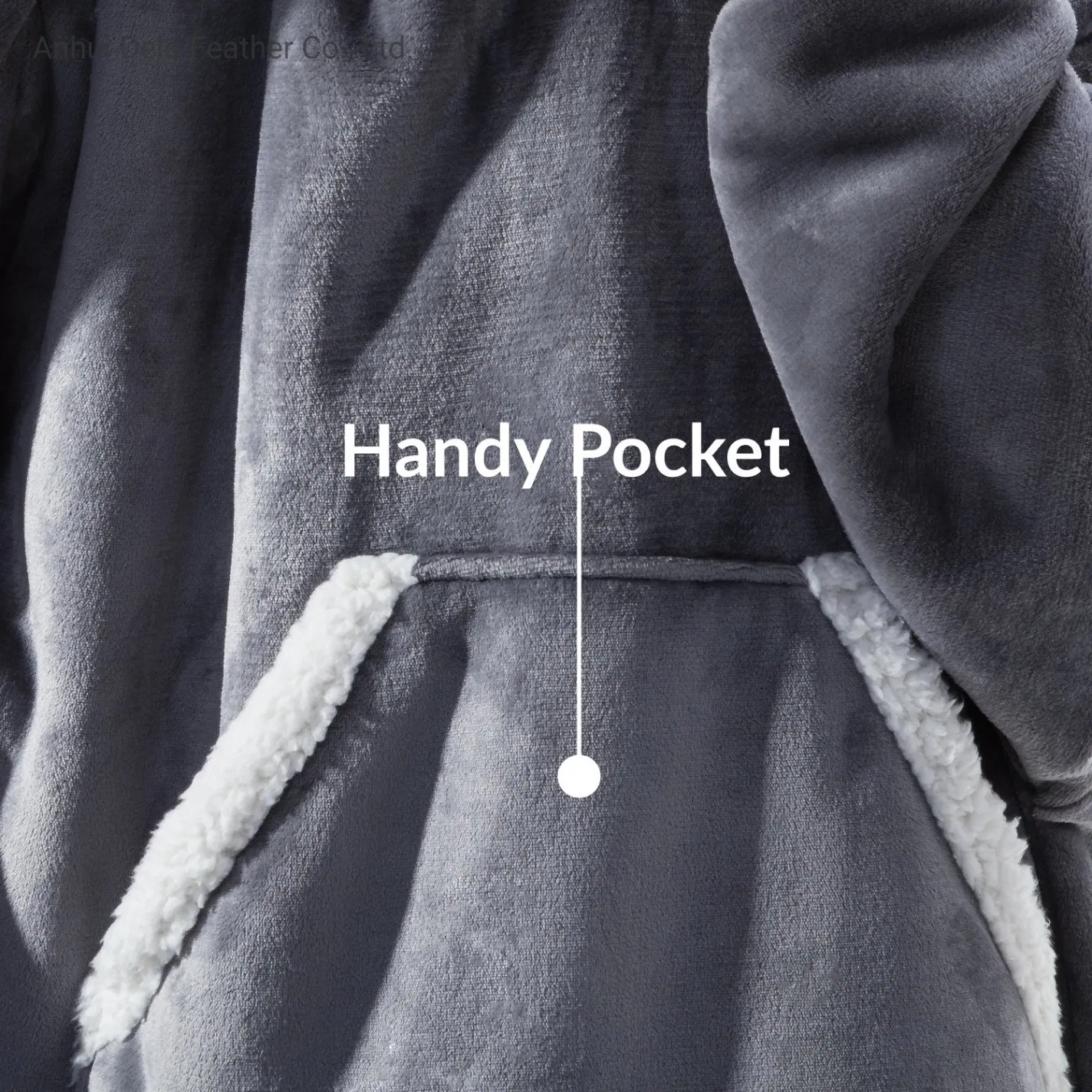 Ultimate Warming Comfy Winter Woolen Receiving Grey Adult Oversized Wearable Hooded Sweatshirt Hoodie Blanket