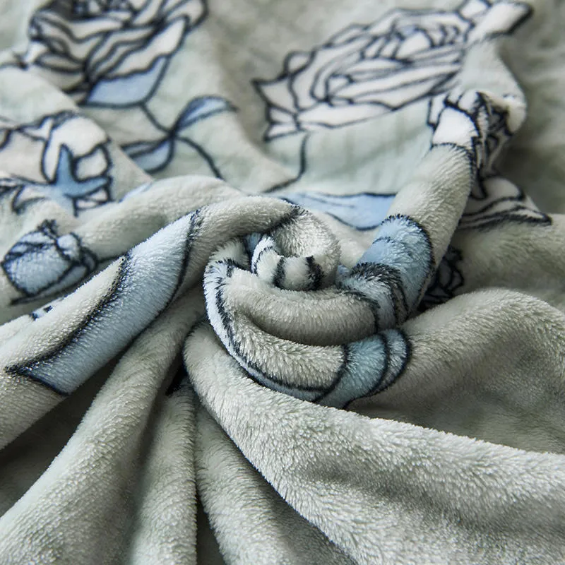 Ultra-Soft 100% Polyester No Pilling Floral Blankets