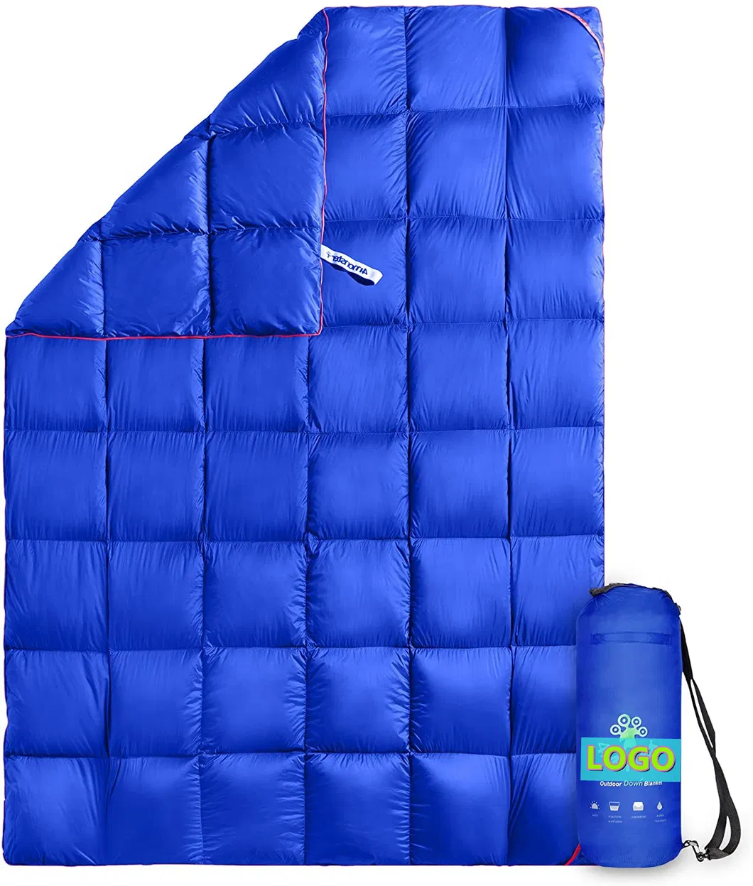Ultralight Winter Warm 20d 400t Nylon Waterproof Feather Down Blanket Outdoor Camping Blanket for Traveling