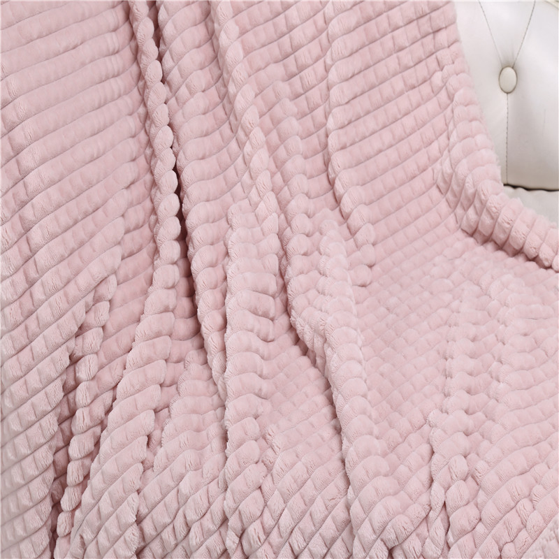 Waffle Fluffy Sherpa Velvet Blanket for Couch & Beds Reversible & All Seasons Pink