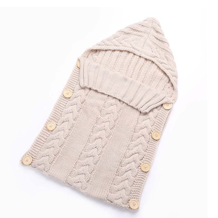Wholesale Cotton Knitted Newborn Baby Swaddle Wrap Blanket