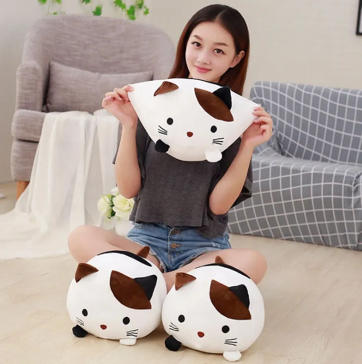 Wholesale Cute Cuddly Cat Pillow Plush Soft Stuffed Toys Animal