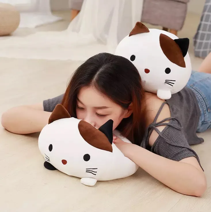 Wholesale Cute Cuddly Cat Pillow Plush Soft Stuffed Toys Animal
