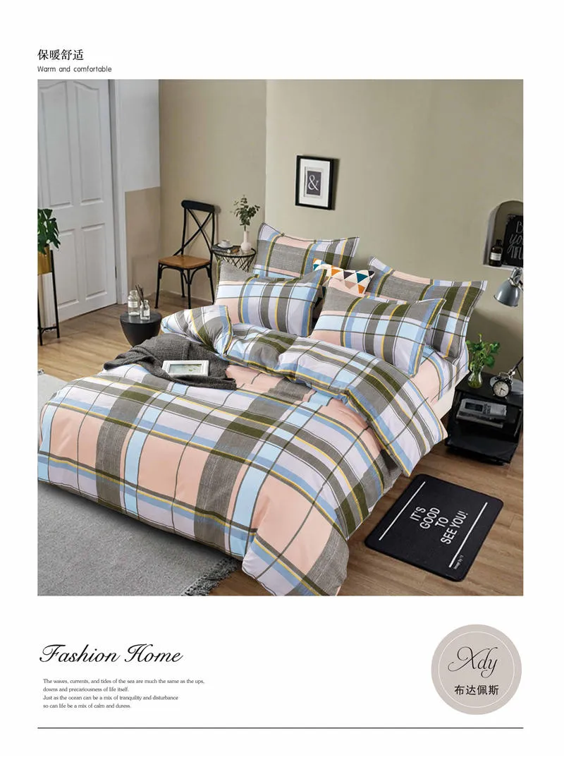 Xdy Collection 130GSM 4 in 1 Bedsheet Duvet Cover Comforter Set