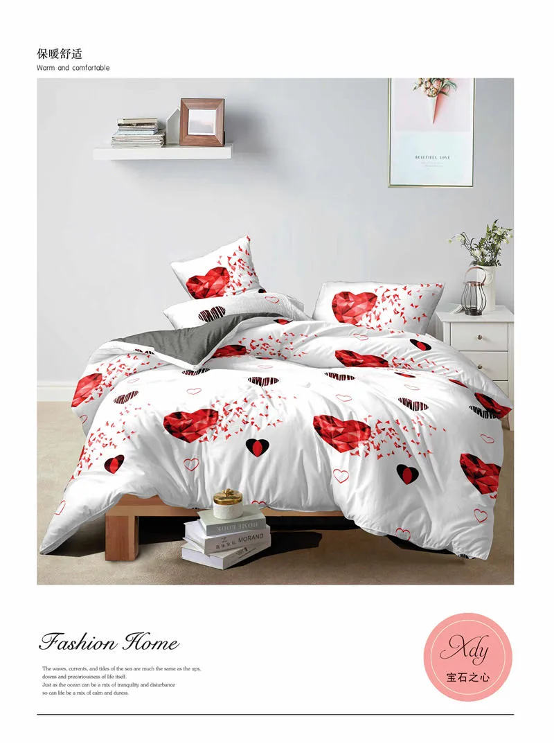 Xdy Collection 130GSM 4 in 1 Bedsheet Duvet Cover Comforter Set