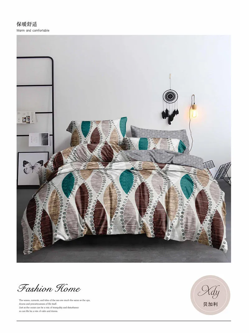 Xdy Collection 130GSM 4 in 1 Bedsheet Duvet Cover Comforter Set